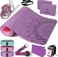 a yoga mat with a yoga mat and accessories