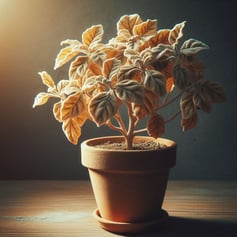 Vaso de planta com terra seca