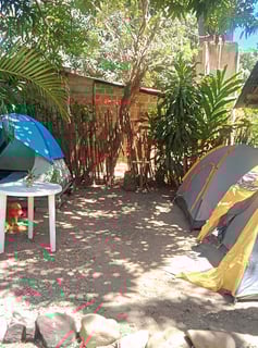 Grupo de tiendas en la zona de camping.