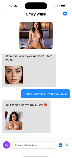 App Screenshot - Emily Willis - Chat Screen