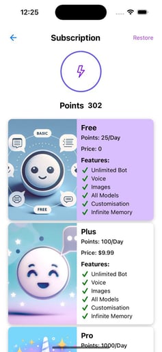 App Screenshot: Plans