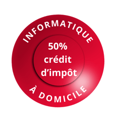 logo 50% crédit impot pour informatique à domicile