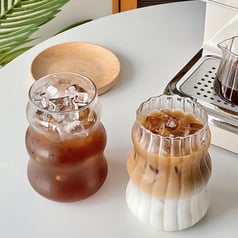 Vintage Drinking Glassware with Wave Shape Design