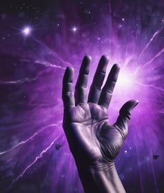 Green leaves on branches stretch toward a clear blue sky. The leaves are abundant and lush, suggesting healthy growth and a vibrant natural environment.