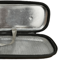a case pouch bag with silver coating inside to keep product cool