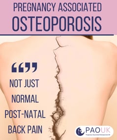 "Not just normal post-natal back pain" poster