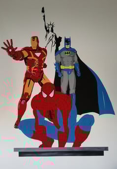 peinture sur mur super héros