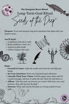 Sturgeon Moon Ritual Long term Goal Ritual Soul Sisters Tarot