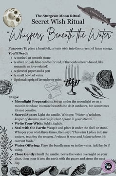 Sturgeon Moon Ritual Secret Wish Ritual Soul Sisters Tarot