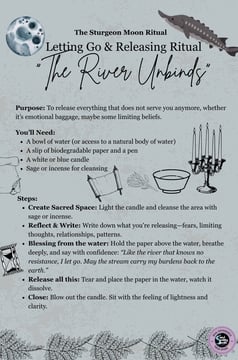 Sturgeon Moon Ritual Letting Go and Releasing Ritual Soul Sisters Tarot