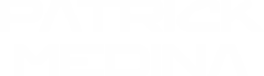 a black and white logo with the words patrick medine