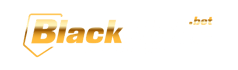 a black and gold logo with the words black and white