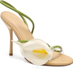 Flower High Heels for Women Calla Lily Open Toe Floral Stilettos Heels Sexy Strappy Dressy Sandals