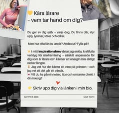 återhämtande inspirationsbrev för lärare