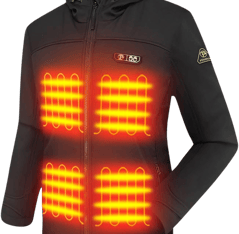 PTAHDUS Women's Heated Jackets 5 Heat Zones Battery Pack Included, with Hand Warmer Pocket