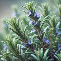 Rosemary plant in bloom