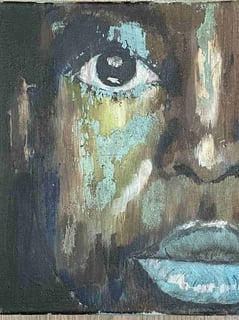 Zwarte vrouw, olie op doek