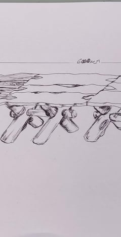 a sketch of the long table 