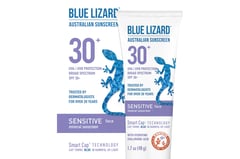a blue lizard lizard lizard sunscreene on a white background