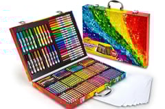 a suitcase with a case and a case with markers
