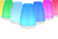 a group of 7 color changing led mood light bulbs