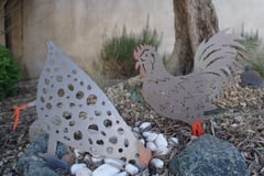 Coq & Poule au jardin