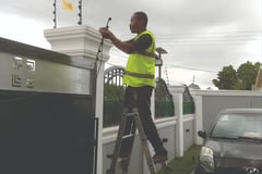 I plug cable installation electric fence work in Ghana