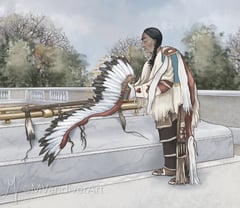 Illustrations from The Unkown Soldier's Journey Home by New Orleans artist Melissa Vandiver.