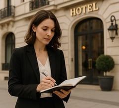 Consultant during a quality audit in a luxury hotel as a mystery guest