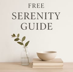 Three calming elegant decorative items under the title of Free Serenity Guide. 