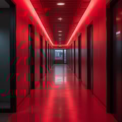 corridor with red led
