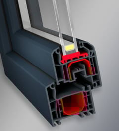 a window with a window frame and a window frame