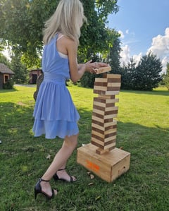 XXL jenga su užduotimis žaidimų nuoma