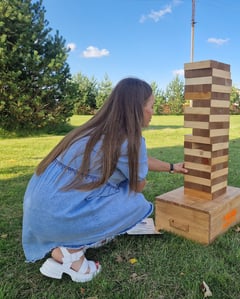 XXL jenga su užduotimis žaidimų nuoma