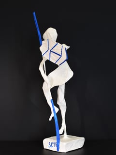 Jouteur sculpture papier Sète France