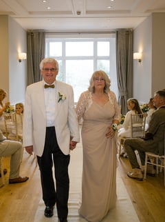 Couple Leaving At The end Of Their Renewal Of Vows Ceremony