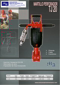Martillo perforador neumático TOKU TJ20. Topac. La+. Ingersoll rand. Atlas copco