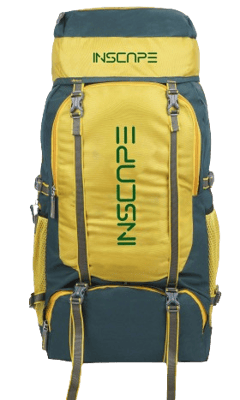 unique color combination trekking bags with sturdy stitching and yellow and green color bag