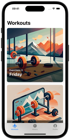 Weights app presentation screenshot