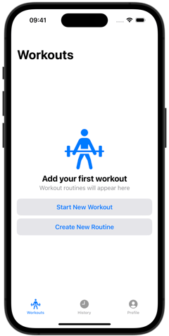 Weights app presentation screenshot