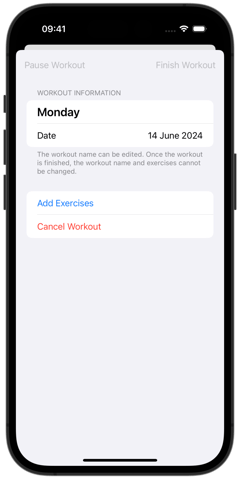 Weights app presentation screenshot