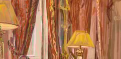 Digital drawing - the pink dining room at Dumfries House