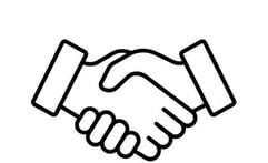 a handshake of two hands holding hands
