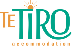 A logo for Te Tiro Accommodations in Waikato New Zealand.