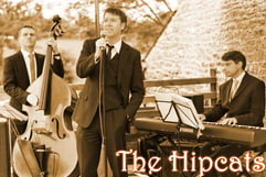 The Hipcats jazz trio - weddings and events - Wick Farm venue, Bath, Wiltshire band for hire