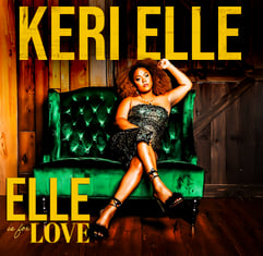 album Elle is For Love by Keri Elle green couch green dress soul rnb music singer atlanta taye rose