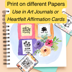 Selfhelp free printables in art journal