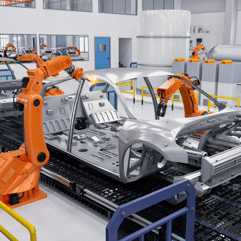 a factory floor plan of a factory with a robot