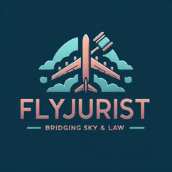 Flyjurist, bridging sky & law, aviation law logo
