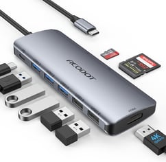 USB C Hub, Acodot 9 in 1 USB C to 4K@60HZ HDMI Multiport Adapter, 3 USB 3.0 Ports, SD/TF Card Reader